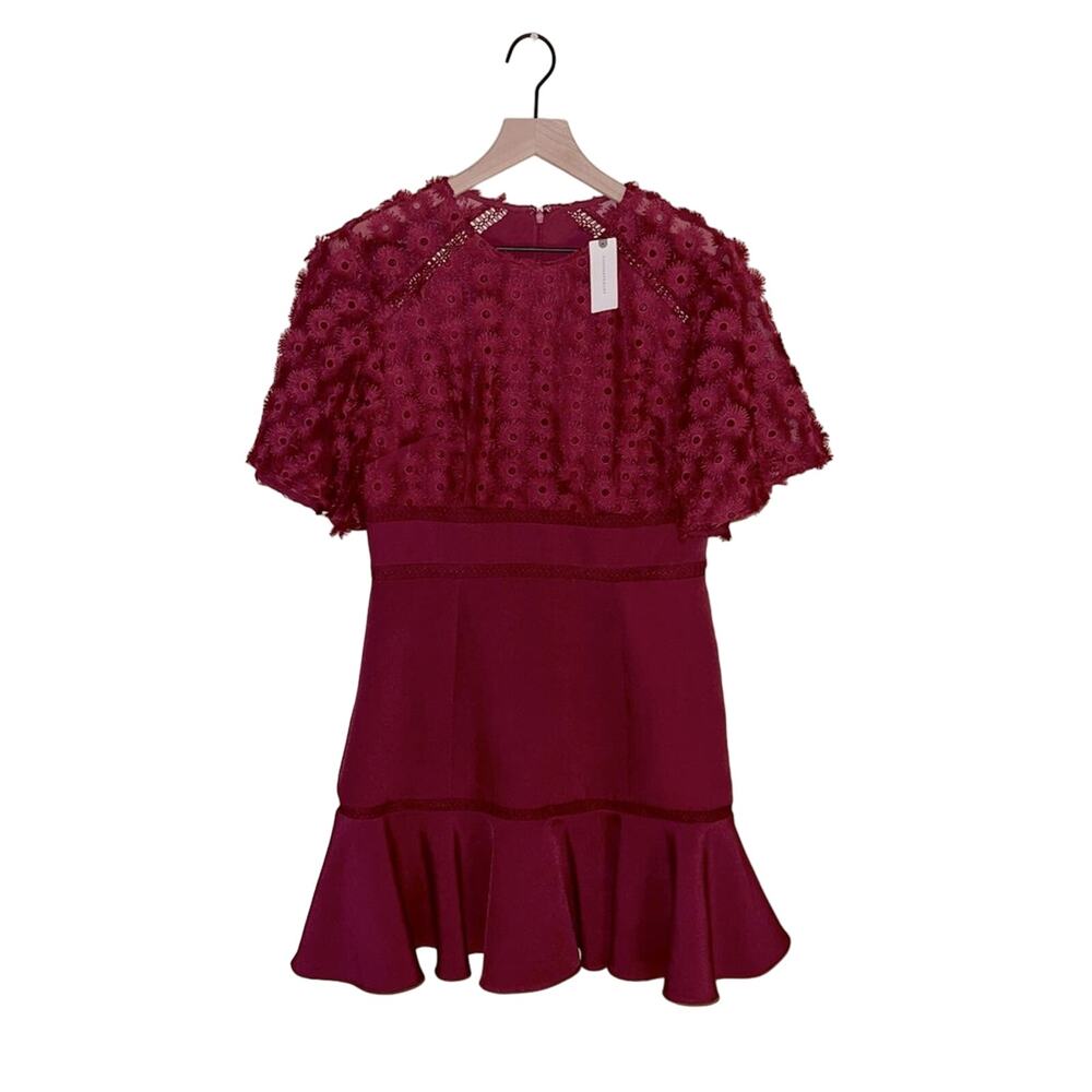 NWT ANTHROPOLOGIE KEEPSAKE Rosabelle mini dress in raspberry M - Picture 6 of 10